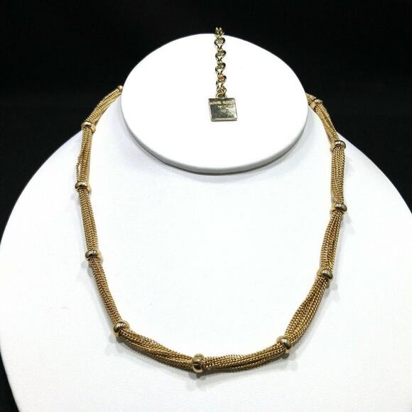 Anne Klein Multi Chain Gold Tone Beaded Necklace, 19 Inches - Picture 3 of 12